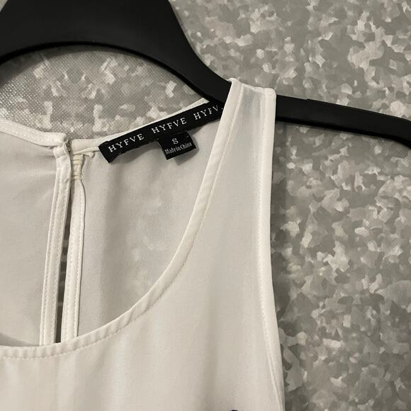 Hyfve Black & White Color Block Back Cutout Tank Top - Size Small - Brown Stripe - Picture 2 of 7